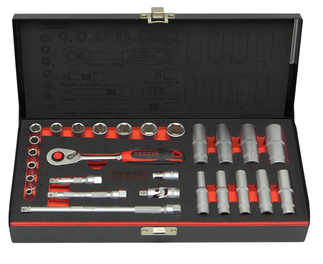 T-0627M Hylsnyckelsatser 1/4