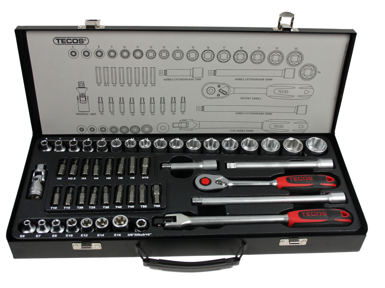 T-1051M Hylsnyckelsatser 3/8