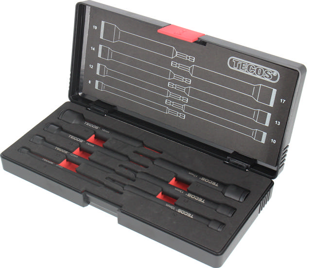 Boltbits genomgångset 150 mm, 7 delar