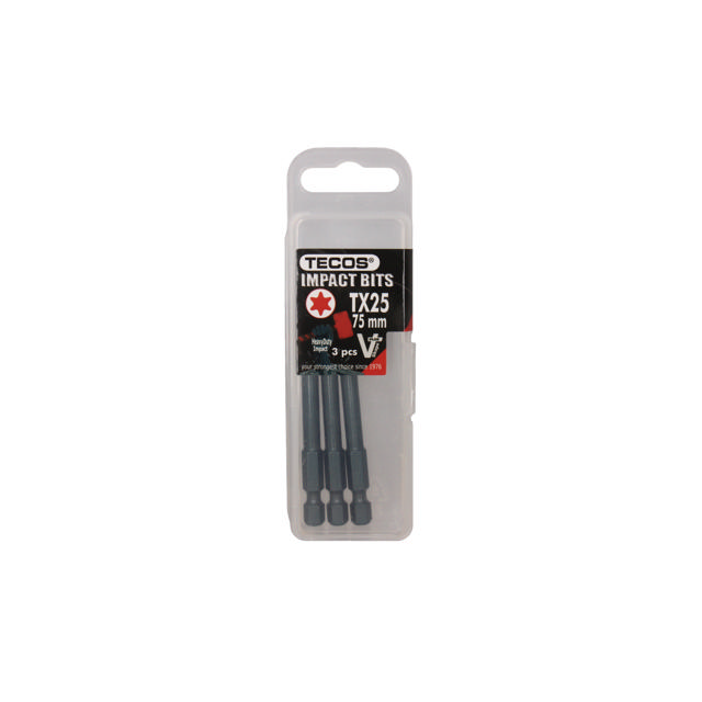 Torx Bits, TX25 × 75 mm, 3 stk.
