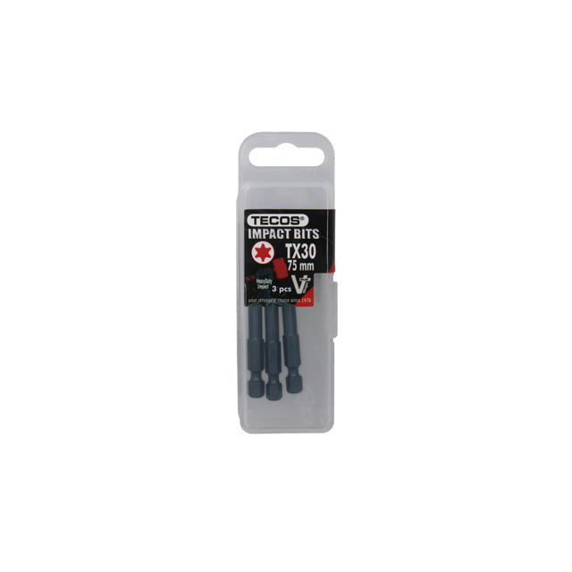Torx Bits, TX30 × 75 mm, 3 stk.