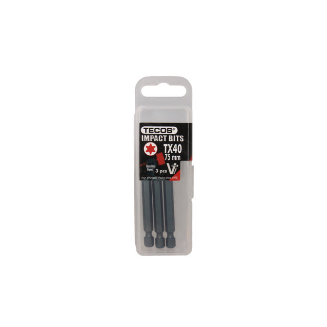 Torx Bits, TX40 × 75 mm - 3 stk.