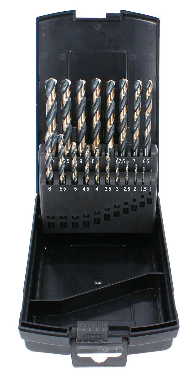 HSS-G Turbo metallborrset, 19 delar: 1 - 10 mm