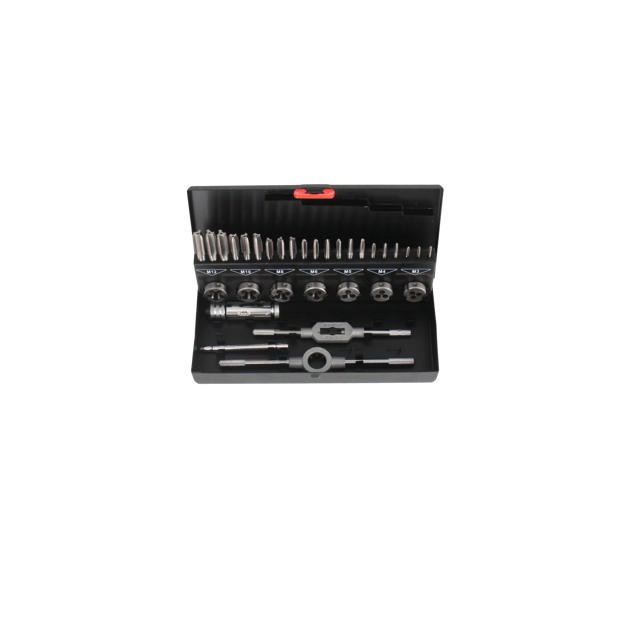 Tecos Gängverktygssats M3-12 A3 HSS 32 delar DIN 352 Metallbox