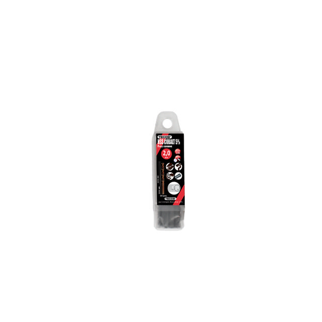 HSS-Cobalt borr 2,0 x 49 mm. DIN338 Box 10 stk.