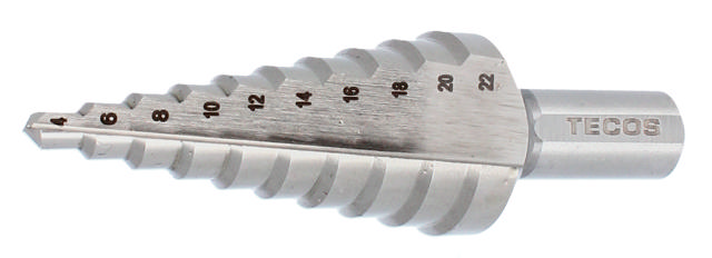 Stegborr, 10 steg: 4 - 22 mm
