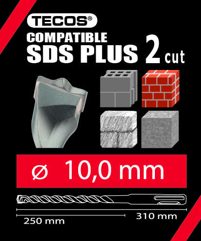 Hammarborr - SDS Plus, 10 × 310 mm, 2-Skär