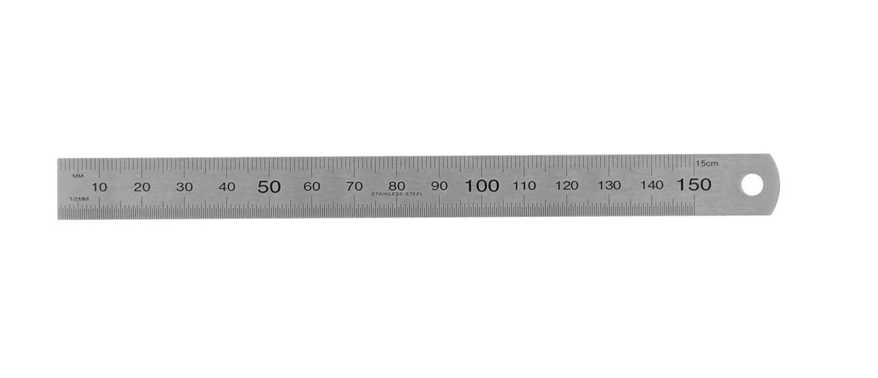 Stållinjal 150 x 15 - x 0,5 mm