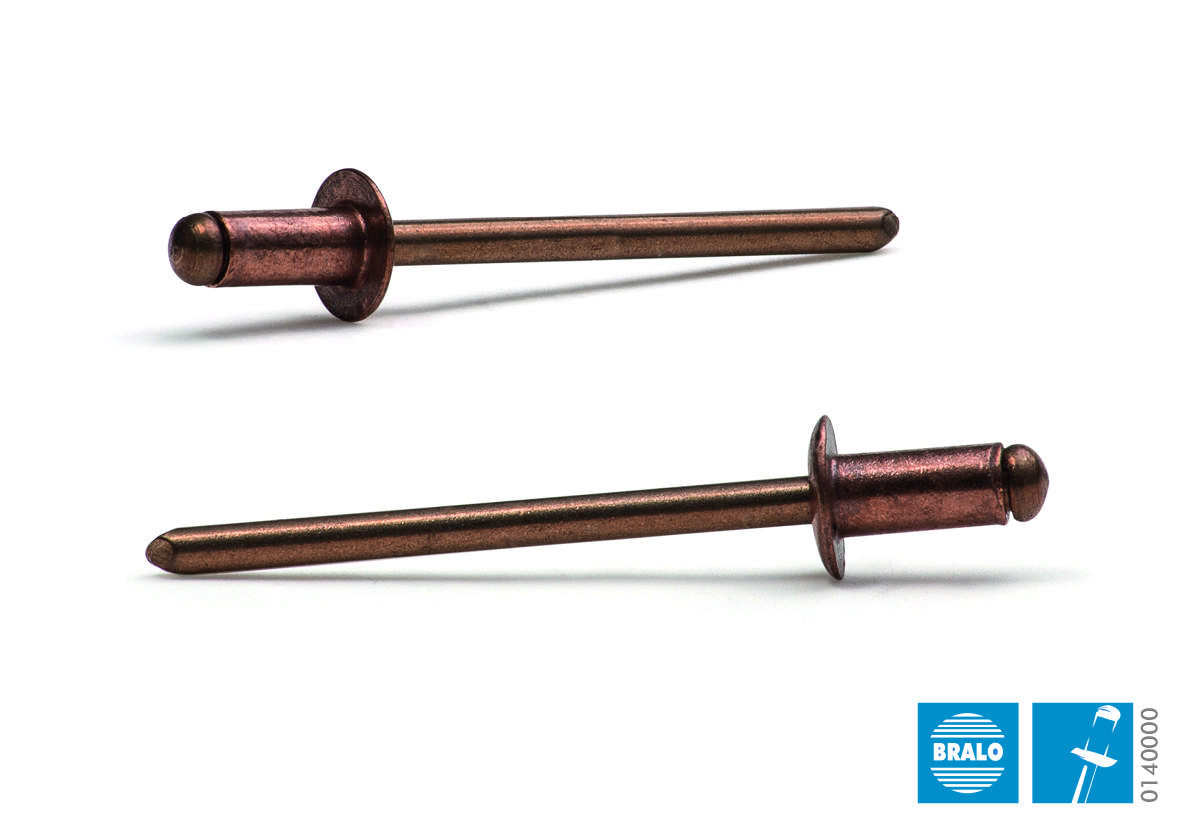 Blindnit 3,2x 10 mm kobber, 500 st.