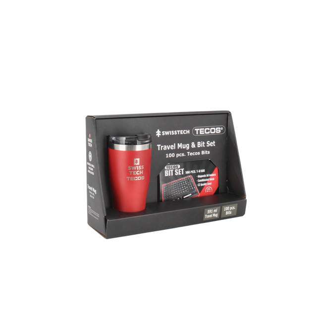 Bitssats med 100 delar och termokopp, 591 ml