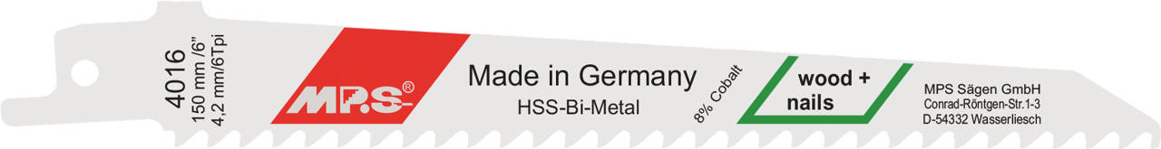 Tigersågsblad 4016 50 st., 150 mm Bimetall 4,2 tpi