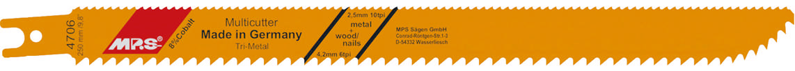Tigersågsblad 4706 - 2 st., 250 mm Trimetall 6/10 tpi