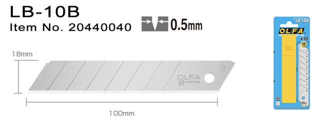 LB-10B Knivblad 18 mm 10-pack