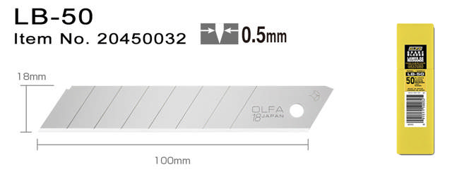 LB-50 Brytblad 18 mm 50-pack