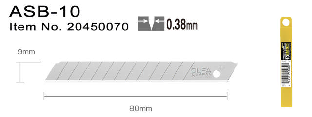 ASB-10 Knivblad 9 mm 10-pack