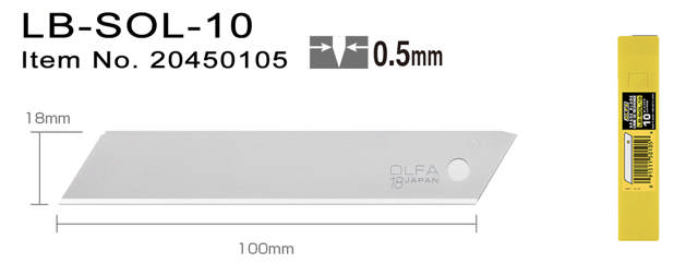 LB-SOL-10 - Knivblad 18 mm