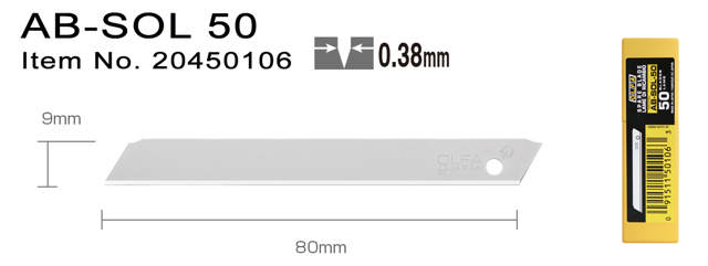 AB-SOL-50 Knivblad 9 mm
