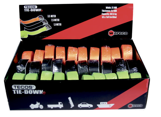 Spännband/lastremmar, display m. 30 st