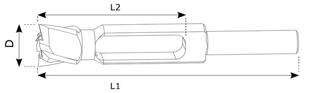 Tappborr/Pluggborr 32 x 140 mm