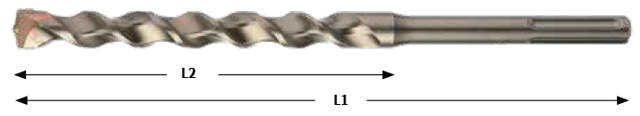 Hammarborr - SDS Plus, 6,5 × 210 mm, 2-Skär - 10 st.