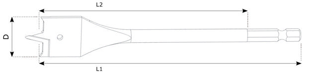 Flatborr 30 x 152 mm