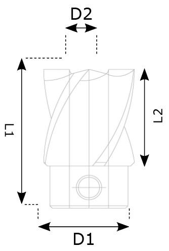 Planförsänkare 14 mm t/ 5 mm borr