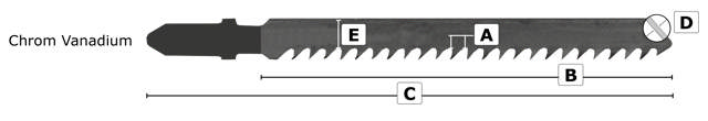 Sticksågsblad 3107 - 2 st., 75 mm CrV 21 tpi