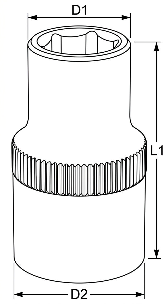 Hylsa 9 mm x 25 mm x 1/4